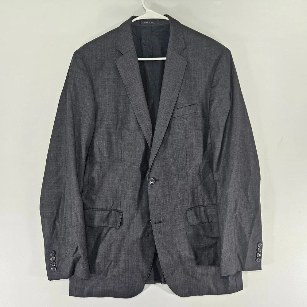Hugo Boss Men's Sport‎ Coat Blazer Two Button Charcoal Wool Solid Size 40L